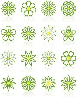 Flower icons Stockillustratie