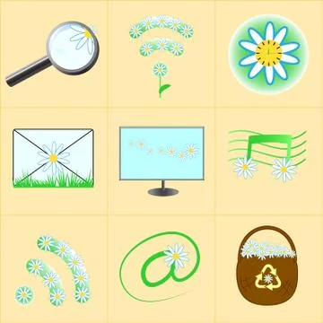 Flower icons Stock Illustration