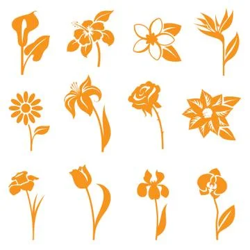 Flower icons Stock Illustration