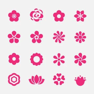 Flower icons Stock Illustration
