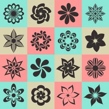 Flower icons Stock Illustration