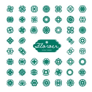 FLOWER ICONS Stock Illustration