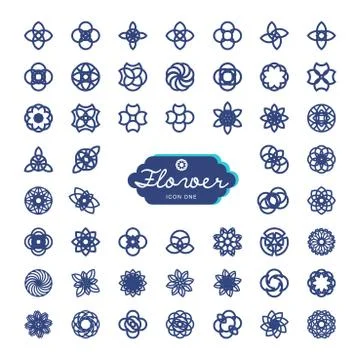 FLOWER ICONS Stock Illustration