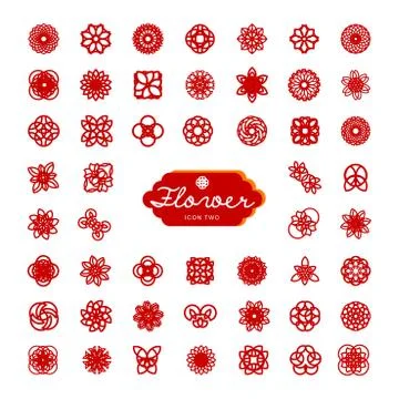 FLOWER ICONS Stock Illustration