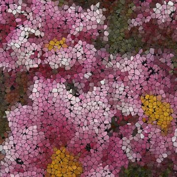 Flower image glass mosaic generated texture Stock Illustration