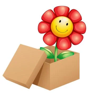 A flower inside the box Stock Illustration