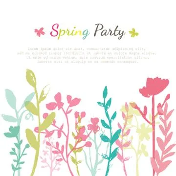 Flower Invitation Card Stock Illustration