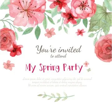 Flower Invitation Card Stock Illustration