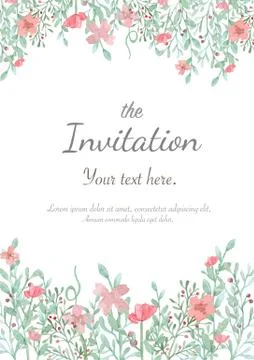Flower Invitation Card Stock Illustration