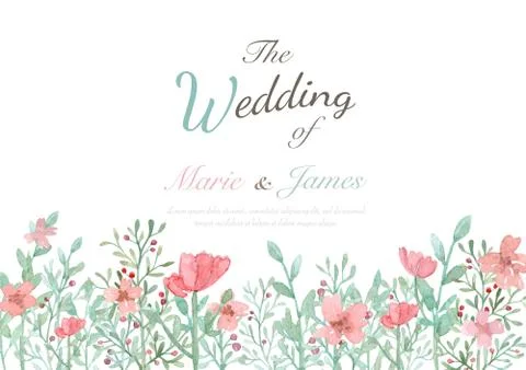 Flower Invitation Card Stock Illustration