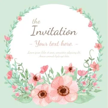 Flower Invitation Card Stock Illustration