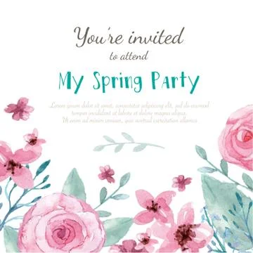 Flower Invitation Card Stock-Illustration