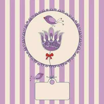 Flower label Stock Illustration