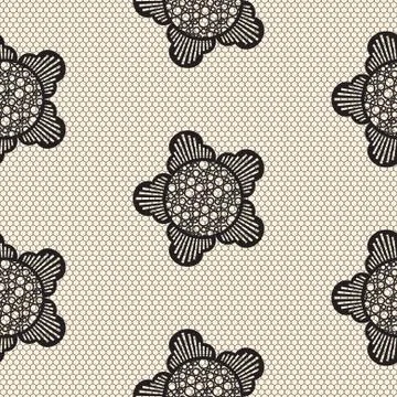 Flower lace seamless pattern net Illustrazione stock