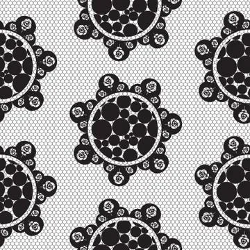 Flower lace seamless pattern net Stock Illustration