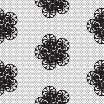 Flower lace seamless pattern net Stock Illustration
