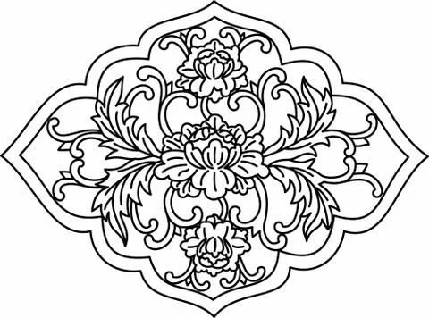Flower Laser cut cnc panel design for metal, wooden room divider. Stock Illustration