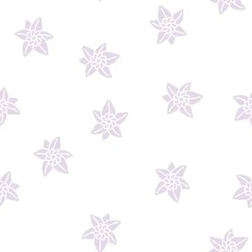 Flower leaf glyph seamless pattern Stock Illustration