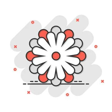 Flower leaf icon in comic style. Magnolia, dahlia vector cartoon illustration Stock Illustration
