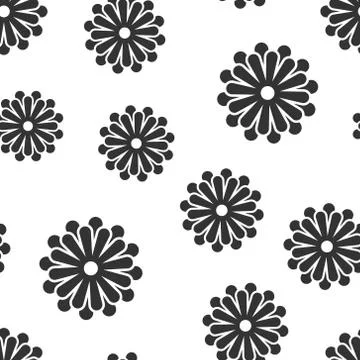 Flower leaf icon seamless pattern background. Magnolia, dahlia vector illustr Stock Illustration