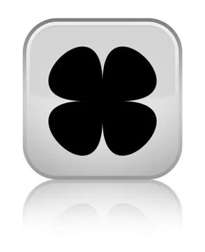 Flower leaf icon special white square button Stock Illustration