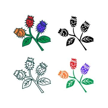 Flower Leaf Illustration Design Template Vector Stock-Illustration