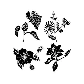 Flower Leaf Illustration Design Template Vector Ilustração Stock