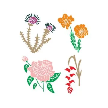 Flower Leaf Illustration Design Template Vector Stock-Illustration