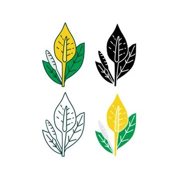 Flower Leaf Illustration Design Template Vector Illustrazione stock