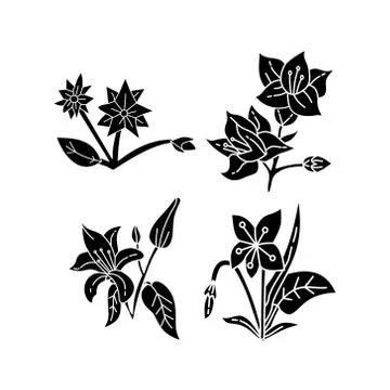 Flower Leaf Illustration Design Template Vector Illustrazione stock
