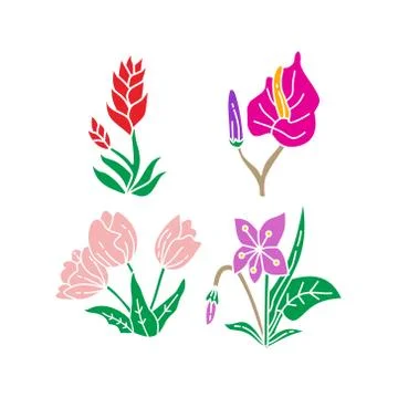 Flower Leaf Illustration Design Template Vector Illustration