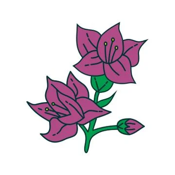 Flower Leaf Illustration Design Template Vector Illustrazione stock