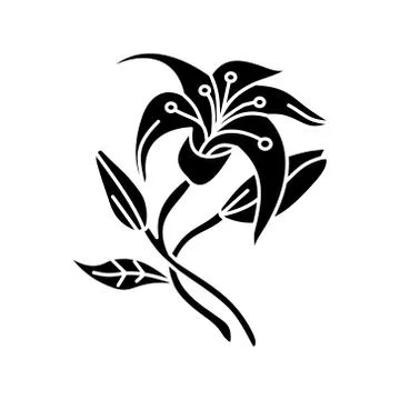 Flower Leaf Illustration Design Template Vector Illustrazione stock
