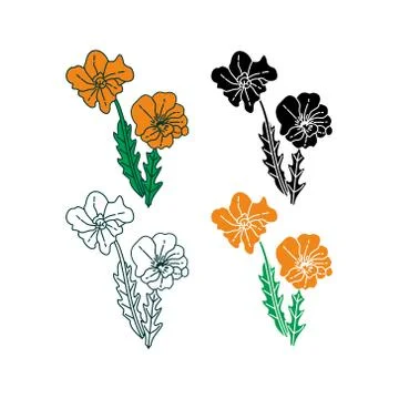 Flower Leaf Illustration Design Template Vector Stock-Illustration