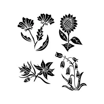 Flower Leaf Illustration Design Template Vector Illustrazione stock