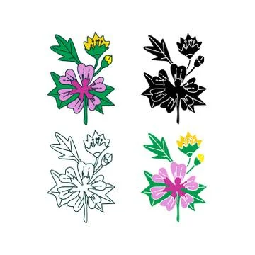 Flower Leaf Illustration Design Template Vector Stock-Illustration