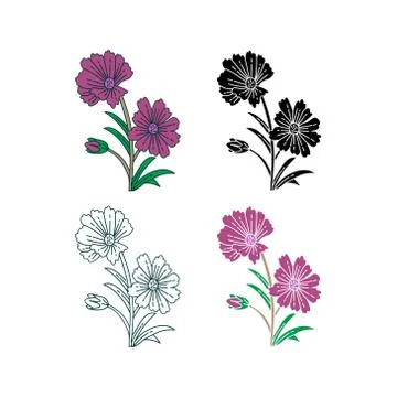 Flower Leaf Illustration Design Template Vector Illustration