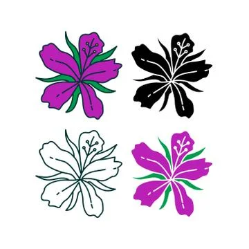 Flower Leaf Illustration Design Template Vector Ilustração Stock