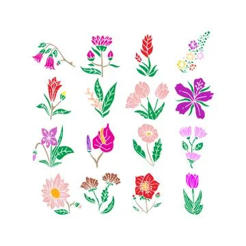 Flower Leaf Illustration Design Template Vector Stock Illustration