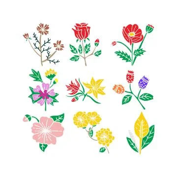 Flower Leaf Illustration Design Template Vector Stock Illustration
