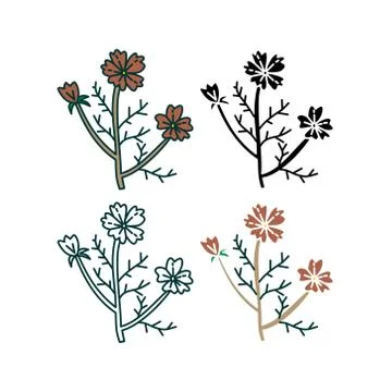 Flower Leaf Illustration Design Template Vector イラスト素材