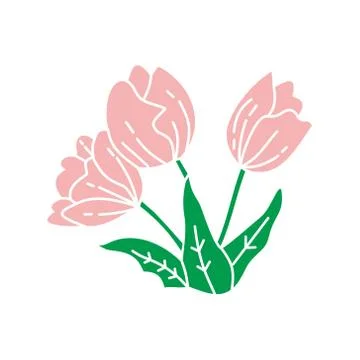 Flower Leaf Illustration Design Template Vector Ilustração Stock