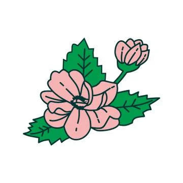 Flower Leaf Illustration Design Template Vector Illustrazione stock