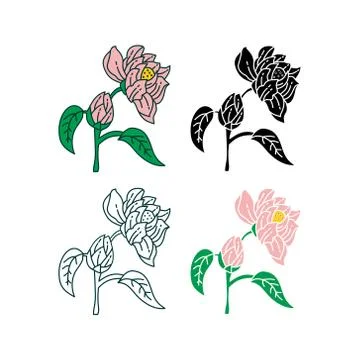 Flower Leaf Illustration Design Template Vector Illustration