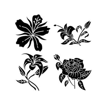 Flower Leaf Illustration Design Template Vector Ilustração Stock