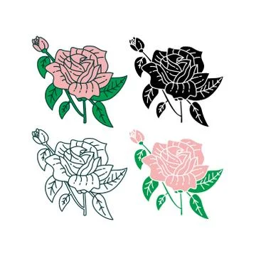 Flower Leaf Illustration Design Template Vector イラスト素材