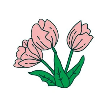 Flower Leaf Illustration Design Template Vector Ilustração Stock