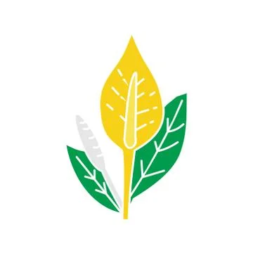 Flower Leaf Illustration Design Template Vector Illustrazione stock