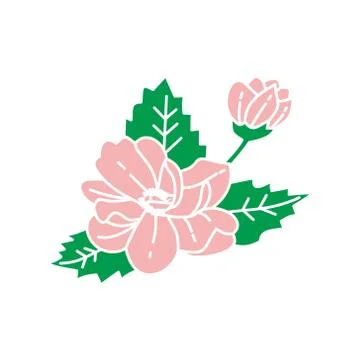 Flower Leaf Illustration Design Template Vector Illustrazione stock