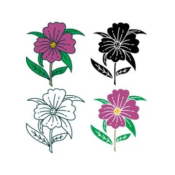 Flower Leaf Illustration Design Template Vector Stock Illustration